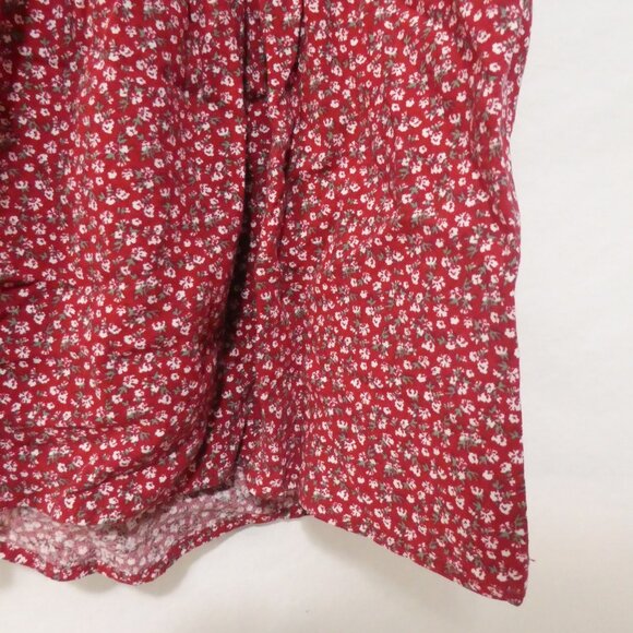 HOLLISTER CALIFORNIA - Regular | xs | Red Floral Puff Sleeve Mini Dress - Picture 14 of 14
